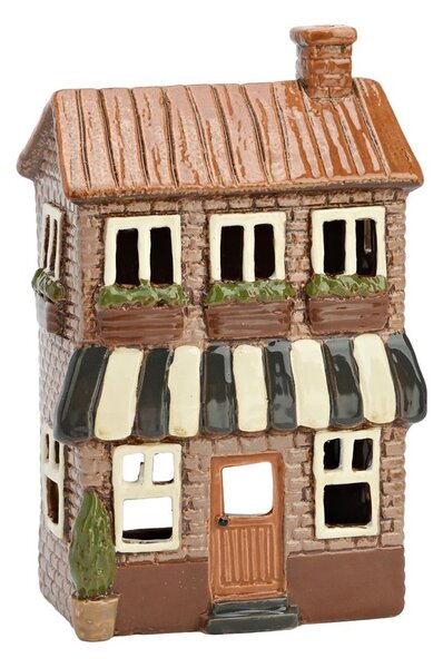 Keramický svícen Domek s markyzou 20 cm