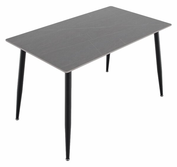 Jídelní stůl Fresia 1 (šedý mramor + černá) (pro 4 osoby)