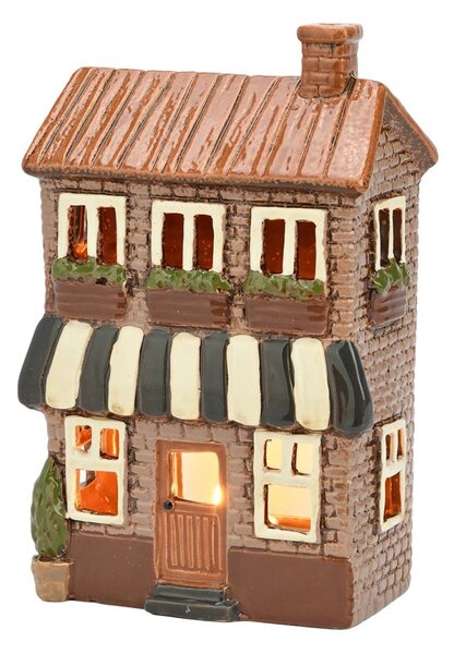 Keramický svícen Domek s markyzou 20 cm