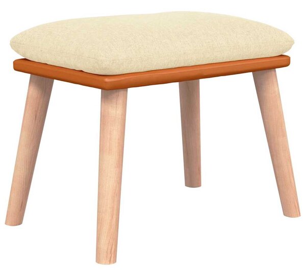 Podnožka krémová 45x29,5x35 cm textil a umělá kůže 341448