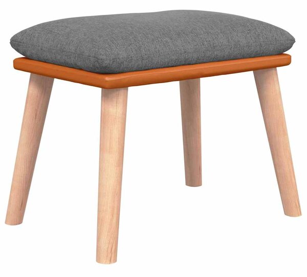 Podnožka světle šedá 45x29,5x35 cm textil a umělá kůže 341446