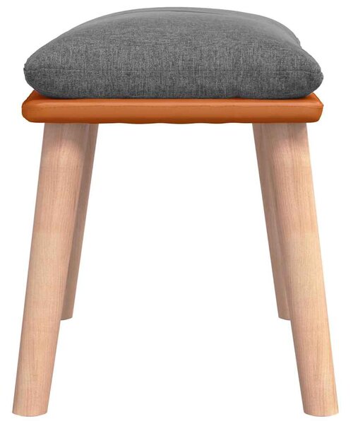 Podnožka světle šedá 45x29,5x35 cm textil a umělá kůže 341446