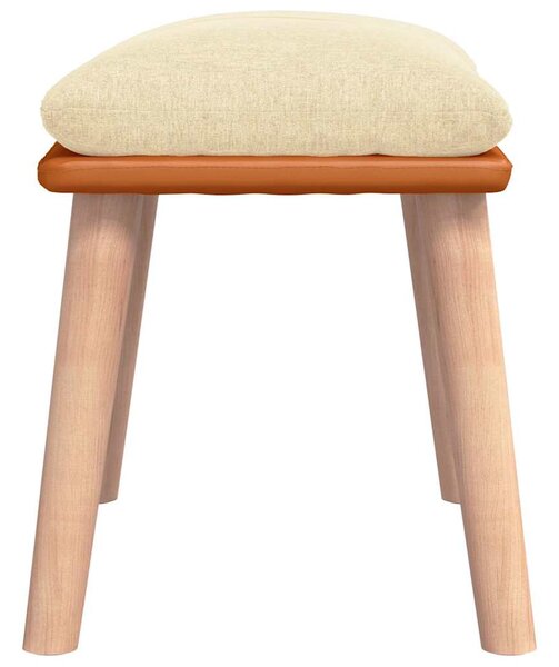 Podnožka krémová 45x29,5x35 cm textil a umělá kůže 341448