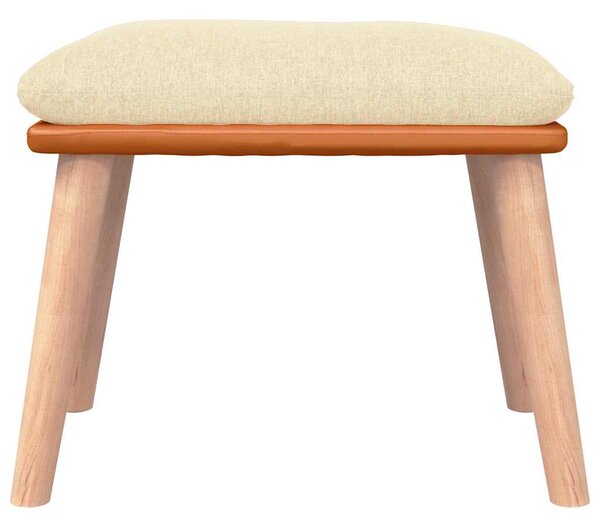 Podnožka krémová 45x29,5x35 cm textil a umělá kůže 341448