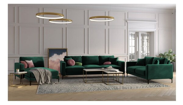 Tyrkysově modrá sametová pohovka Kooko Home Harmony, 158 cm