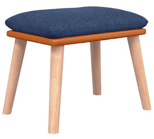 Podnožka modrá 45x29,5x35 cm textil a umělá kůže 341450