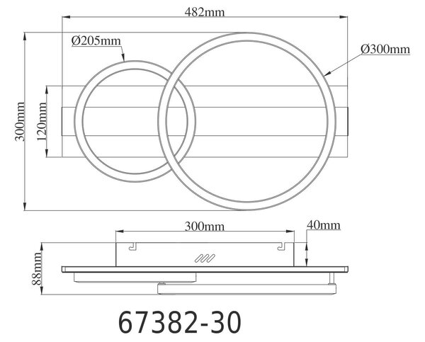 STROPNÍ LED SVÍTIDLO, 48,2/30/8,8 cm Globo - Online Only svítidla, Online Only