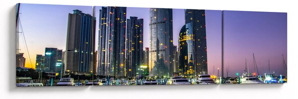 Obraz jachet a mrakodrapů (170x50 cm)