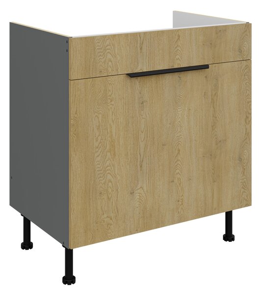 Dolní kuchyňská skříňka pod dřez Carminia 80 ZL 1S BB PREMIUM BOX (dub cremona + antracit). 1127914