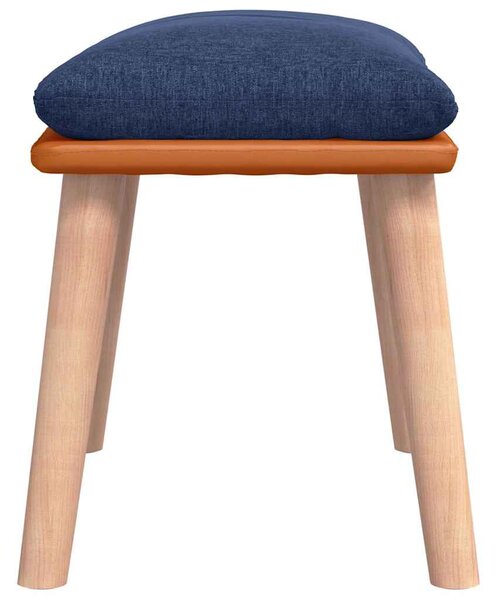 Podnožka modrá 45x29,5x35 cm textil a umělá kůže 341450