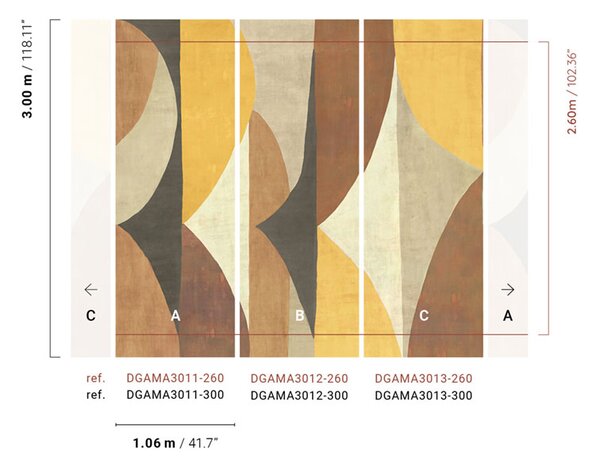 Geometrická vliesová obrazová tapeta na zeď, hnědá, DGAMA3013-260, Amani, Masureel