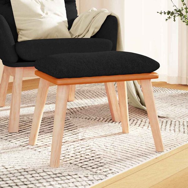 Podnožka černá 45x29,5x35 cm textil a umělá kůže 341452