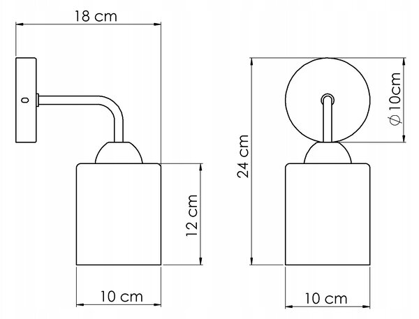 Nástěnné svítidlo Luxolar černé matné skleněné E27 60 W