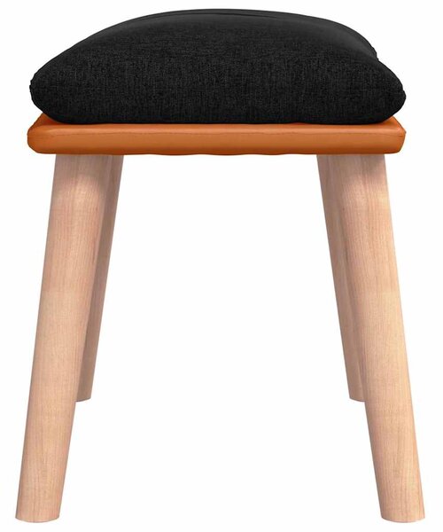 Podnožka černá 45x29,5x35 cm textil a umělá kůže 341452