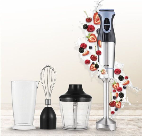 Sada: tyčový mixér, šlehač a sekáček Aliara nerez, 8 rychlostí+turbo, 1200W, 3 roky záruka
