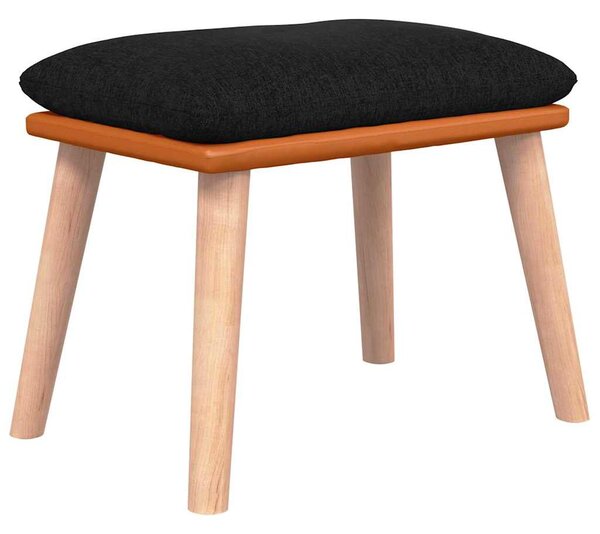 Podnožka černá 45x29,5x35 cm textil a umělá kůže 341452