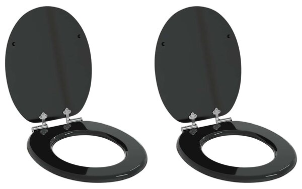 Toaletní prkno 2 pcs Černý 44 x 38 cm Kompozitní dřevo 3414530