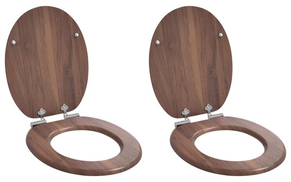 Toaletní prkno 2 pcs Hnědá 44 x 38 cm Kompozitní dřevo 3414531
