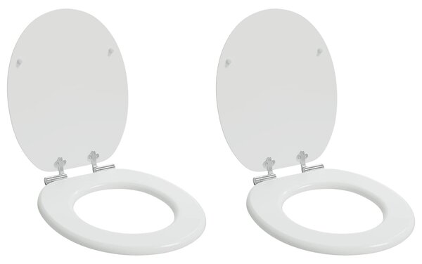 Toaletní prkno 2 pcs Bílá 44 x 38 cm Kompozitní dřevo 3414529
