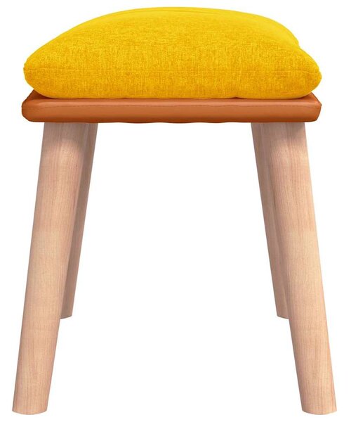 Podnožka hořčicově žlutá 45x29,5x35 cm textil a umělá kůže 341453
