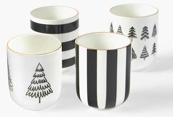 Sada ručně vyrobených porcelánových hrnků na kávu Lumi, 4 díly