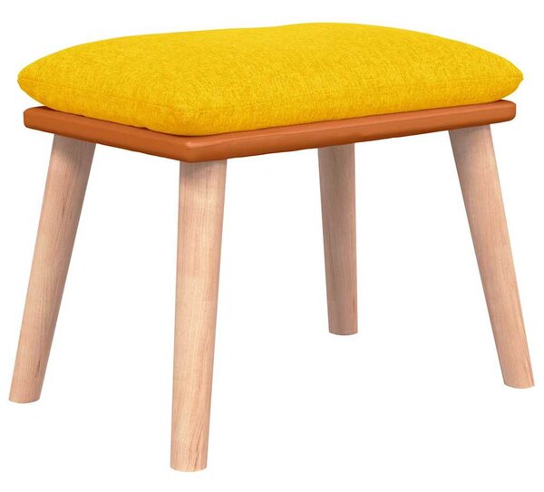 Podnožka hořčicově žlutá 45x29,5x35 cm textil a umělá kůže 341453