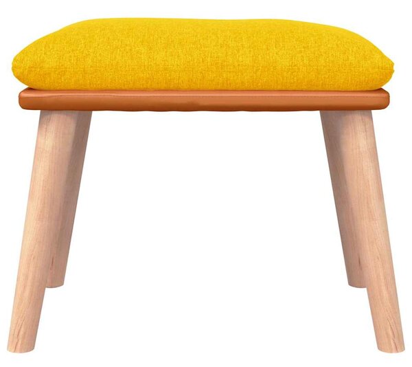 Podnožka hořčicově žlutá 45x29,5x35 cm textil a umělá kůže 341453
