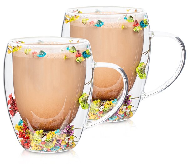 Termo sklenice Flowers Hot&Cool 350 ml, 2 ks