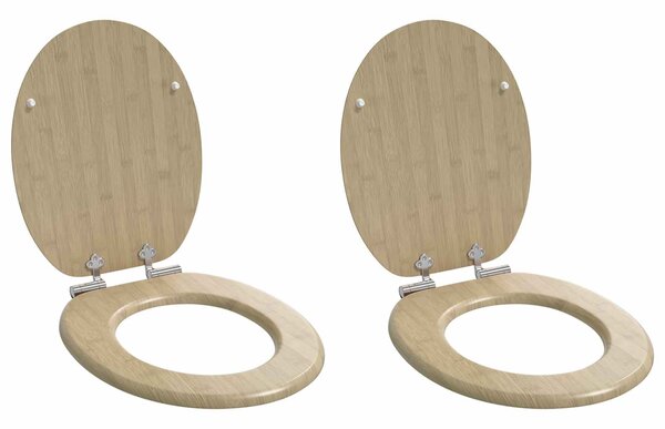 Toaletní prkno 2 pcs Světlá barva bambusu 44 x 38 cm 3414532