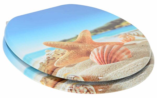 Toaletní prkno 2 pcs Mořský mušlový 44 x 38 cm Kompozitní dřevo 3414533