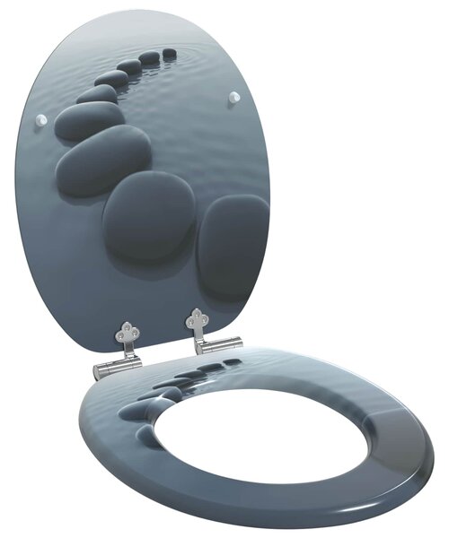 Toaletní prkno 2 pcs Šedý 44 x 38 cm Kompozitní dřevo 3414534