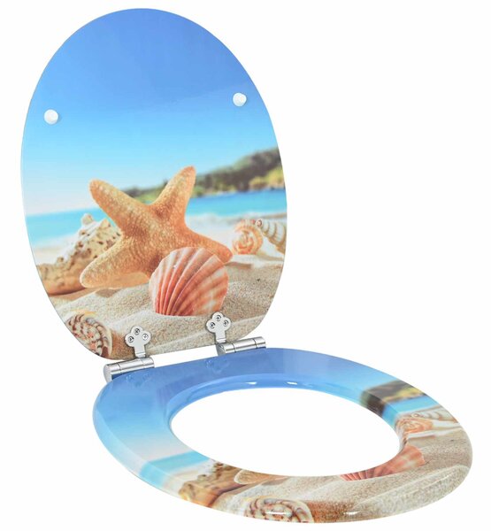 Toaletní prkno 2 pcs Mořský mušlový 44 x 38 cm Kompozitní dřevo 3414533