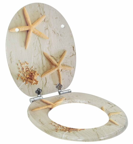 Toaletní prkno 2 pcs Žlutá a bílá 44 x 38 cm Kompozitní dřevo 3414535