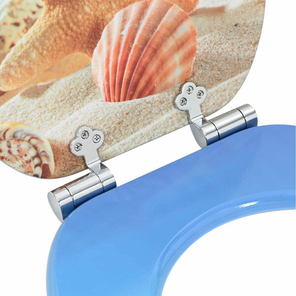 Toaletní prkno 2 pcs Mořský mušlový 44 x 38 cm Kompozitní dřevo 3414533
