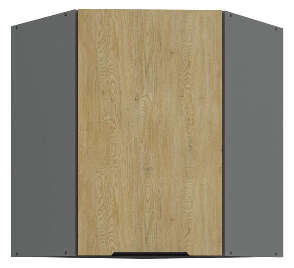 Rohová horní kuchyňská skříňka Carminia 60x60 GN-72 1F (45) (dub cremona + antracit). 1127936