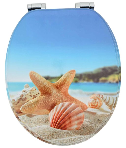 Toaletní prkno 2 pcs Mořský mušlový 44 x 38 cm Kompozitní dřevo 3414533
