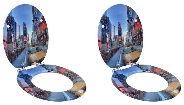 Toaletní prkno 2 pcs Vícebarevný 44 x 38 cm Kompozitní dřevo 3414538