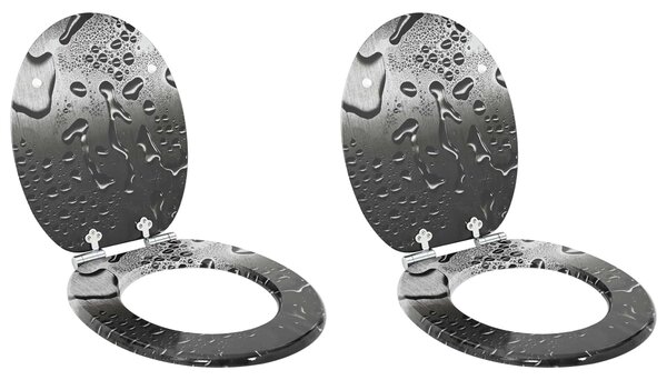 Toaletní prkno 2 pcs Šedý 44 x 38 cm Kompozitní dřevo 3414539