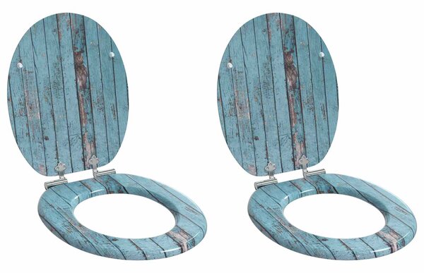 Toaletní prkno 2 pcs Modrá 44 x 38 cm Kompozitní dřevo 3414537