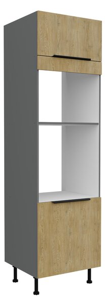 Potravinová kuchyňská skříňka na troubu Carminia 60 DPM-215 2F (dub cremona + antracit). 1127955