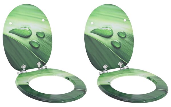 Toaletní prkno 2 pcs Zelená kapka 44 x 38 cm Kompozitní dřevo 3414544