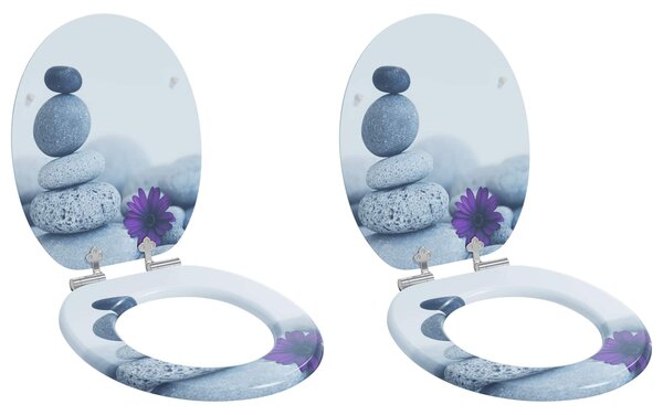 Toaletní prkno 2 pcs Šedý 44 x 38 cm Kompozitní dřevo 3414541