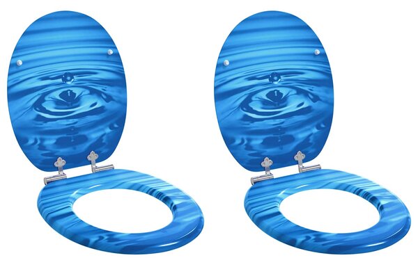 Toaletní prkno 2 pcs Modrá kapka 44 x 38 cm Kompozitní dřevo 3414543