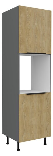 Potravinová kuchyňská skříňka na troubu Carminia 60 DP-215 2F (dub cremona + antracit). 1127953