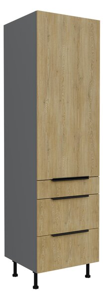 Potravinová kuchyňská skříňka Carminia 60 DKS-215 3S1F PREMIUM BOX (dub cremona + antracit)