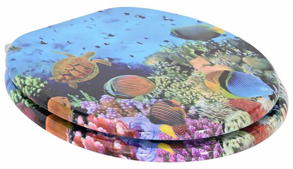 Toaletní prkno 2 pcs Tmavě modrá mořská 44 x 38 cm 3414545