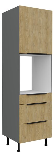 Potravinová kuchyňská skříňka na troubu Carminia 60 DPS-215 3S1F PREMIUM BOX (dub cremona + antracit). 1127954