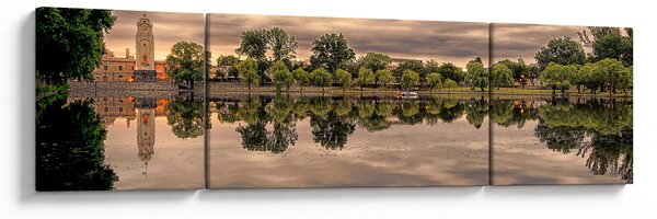Obraz jezera a stromů (170x50 cm)