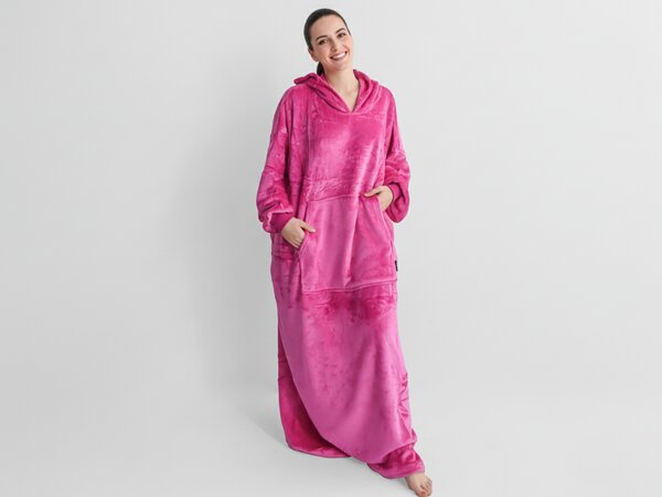 XPOSE® Mikinová deka (prodloužená) - karmínová