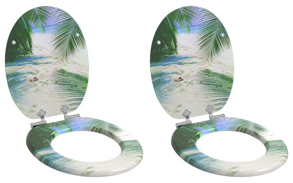 Toaletní prkno 2 pcs Zelená 44 x 38 cm Kompozitní dřevo 3414547